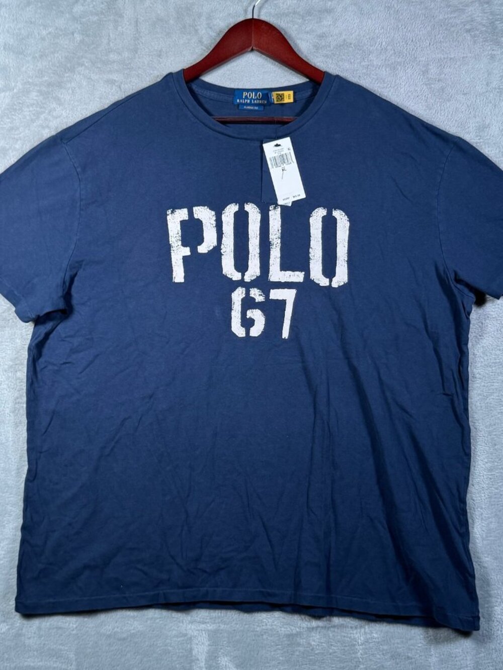 Polo Ralph Lauren T Shirt Mens XL Blue Classic Fit 67 Graphic Crew Neck $65